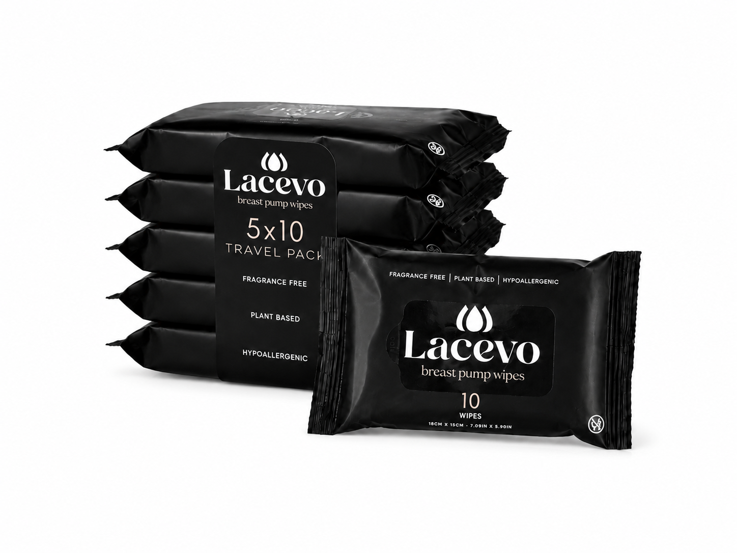 Lacevo travel breast pump wipes - 5 pack