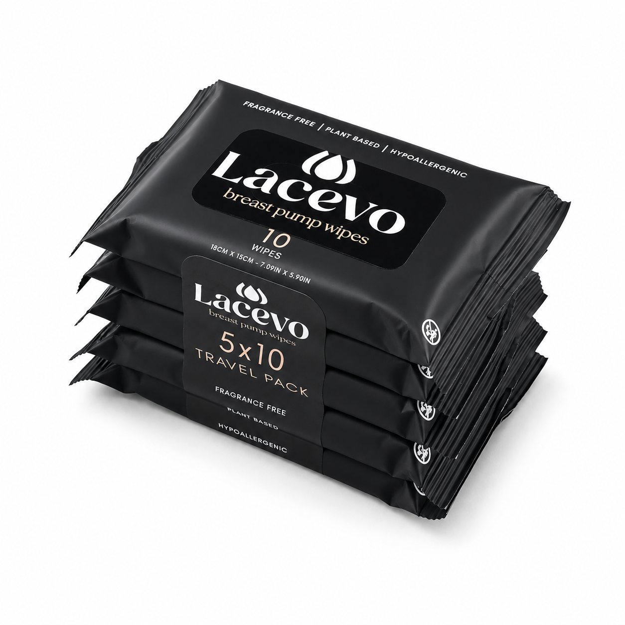 Lacevo travel breast pump wipes - 5 pack