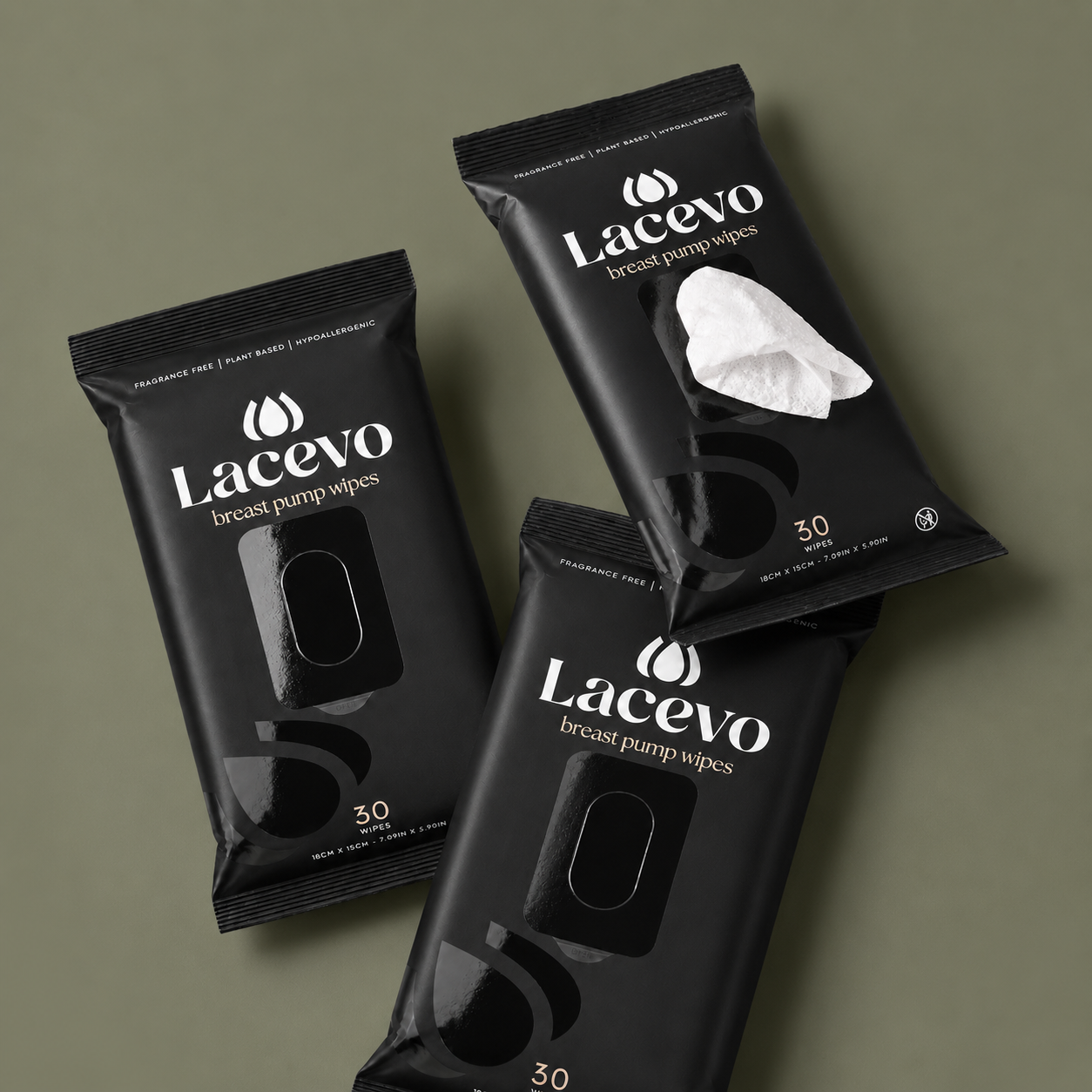 LACEVO breast pump wipes - 30 count